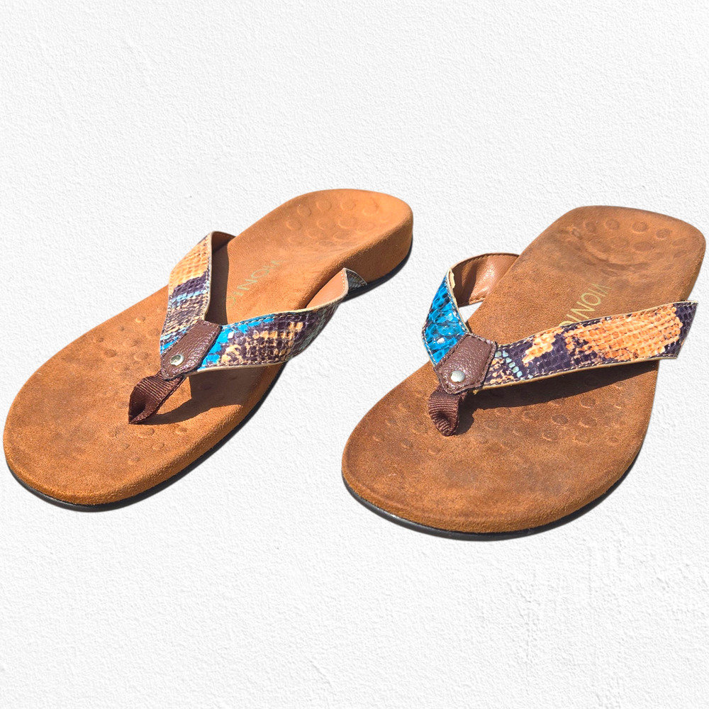 Vionic Snake Print Flip Flop Sandals Size 7 Us Or… - image 6